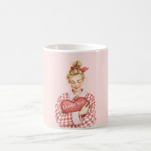 Rodnande Rosa Kärlek är i Luften Röda Hjärtan Kaffemugg