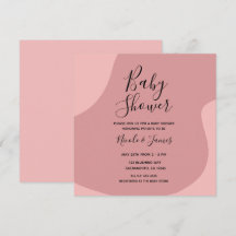 Rödnande Rosa Mauve Modern Minimal Baby Shower