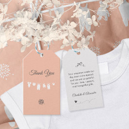 Rodnande Rosa Minimalistisk Bebis-flicka-babyshowe Presentetikett