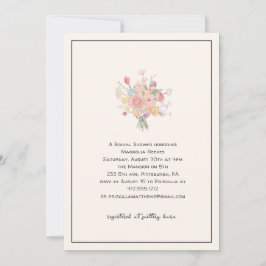 Rodnande Rosa  Minimalistisk Elegant Bröllopsdusch Inbjudningar