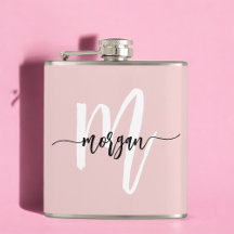 Rodnande Rosa Monogram Söt Tjejaktig Skriftstil