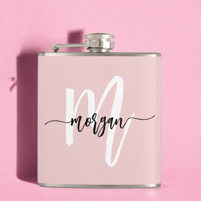 Rodnande Rosa Monogram Söt Tjejaktig Skriftstil Fickplunta (Skapare uppladdad)