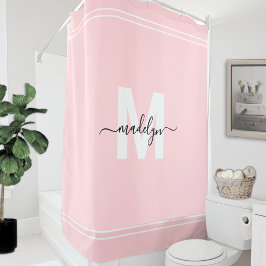 Rodnande Rosa Personlig Elegant Namn Monogram