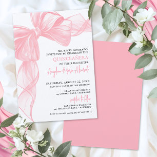 Rodnande Rosa Quinceanera Inbjudningar
