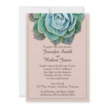 Rodnande Sukkulent Bröllopsinbjudan