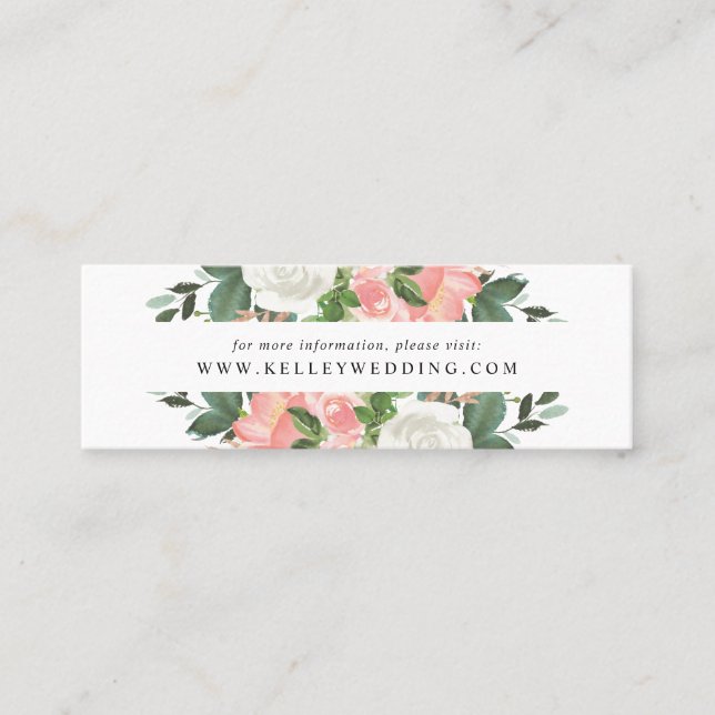 Rodnande vårblomma | Bröllopswebbplatskort Mini Visitkort (Framsida)
