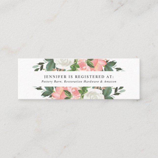 Rodnande vårblommor | Bröllopspresentregistrerings Mini Visitkort (Framsida)