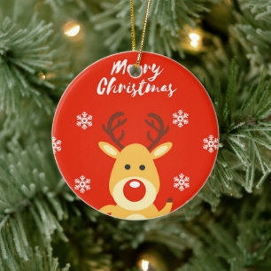 Rödnäsdeerb Julgransprydnad Keramik