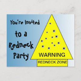 Rödnecksparty Varnings skylt med skottlossning Inbjudningar