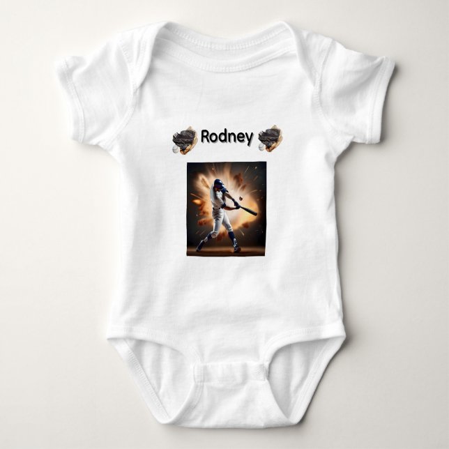 Rodney Namn Och Baseboll Bilder, T Shirt (Framsida)