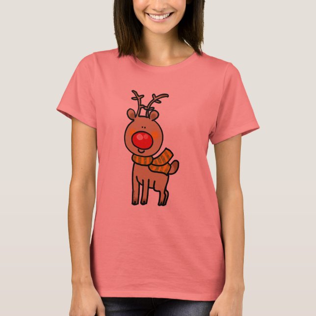 Rödnosad renar t-shirt (Framsida)