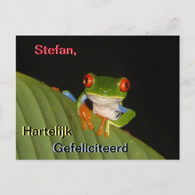 Rödögd Gaudy Night Groda Födelsedag Postkort Vykort (Framsida)