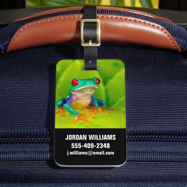 Rödögd lövgroda, Costa Rica Bagagebricka (Framsida Insitu 2)