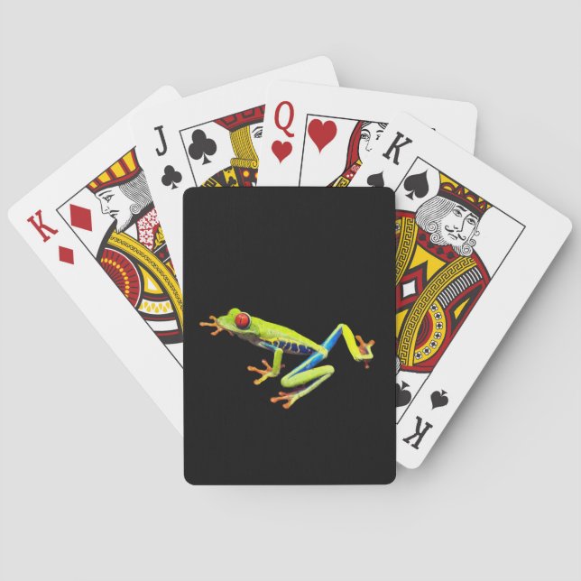 Rödögd målad trädgroda  casinokort (Baksidan)