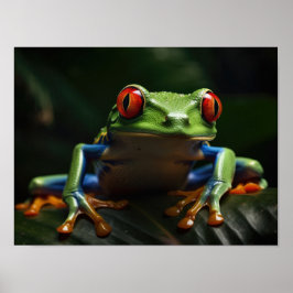 Rödögonad träd groda poster