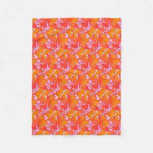 RödOrange Rosa Slumpmässiga rektanglar Blanket Bla Fleecefilt