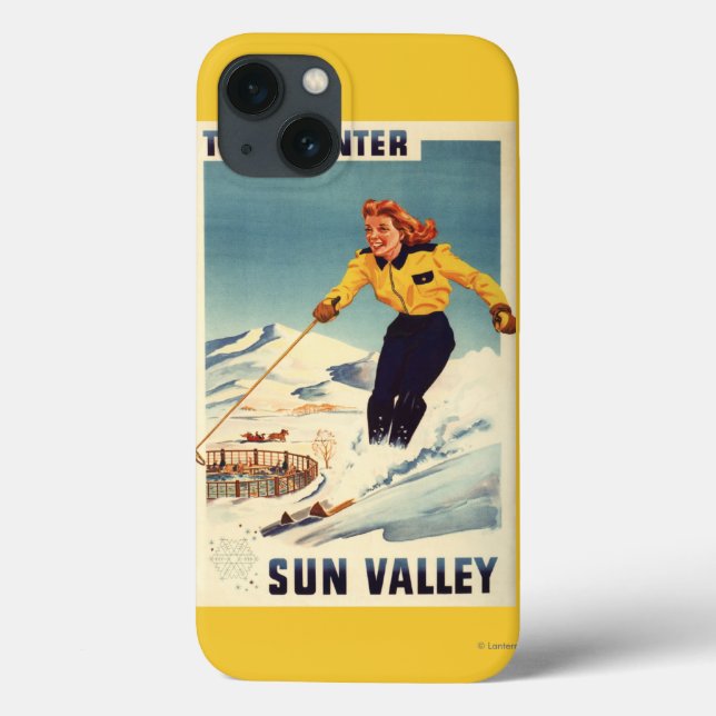 Rödövda kvinnor som log och Skiing Poster (Baksida)