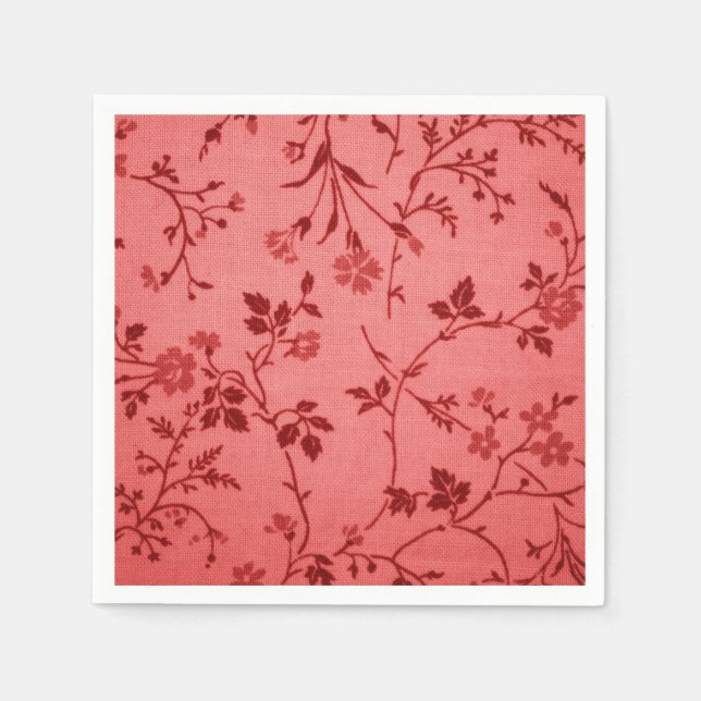 Rödpaisleväv som linser pappersservett (Framsidan)