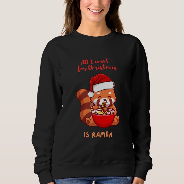 Rödpanda: Allt jag vill ha i jul är Ramen T Shirt (Framsida)