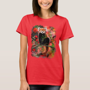 Rödpanda sitter på en gren t shirt
