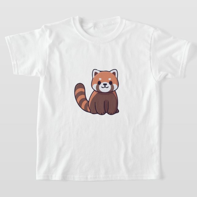 Rödpanda t skjorta t shirt (Laydown)