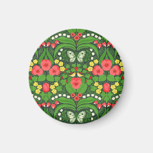 Rödpannor, fåglar och fjärilar magnet