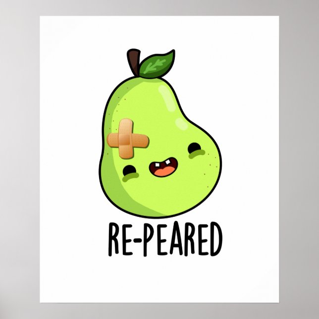 Rödpeppar för frukt, bär, Pear Pun Poster (Framsidan)