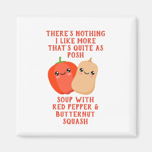 rödpeppar och butternut squash soppa magnet