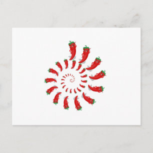 Rödpeppardiva Spiral Vykort