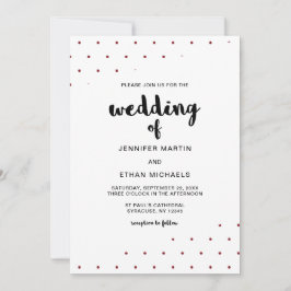 Rödpunkter för Retro Black-skript Inbjudningar