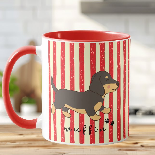 Rödrandig Dachshund Illustrerad Mugg (Skapare uppladdad)