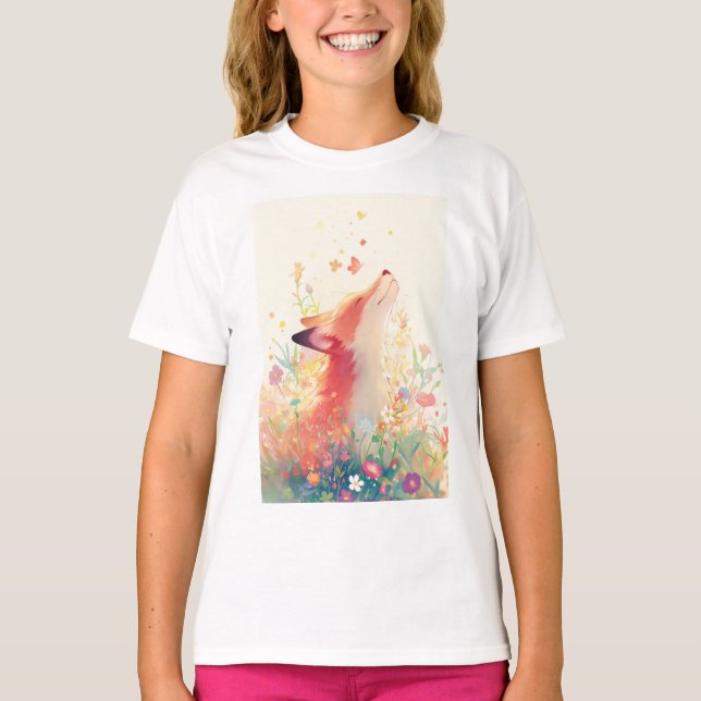 Rödräv Drömmar om Äng T Shirt (Framsida)