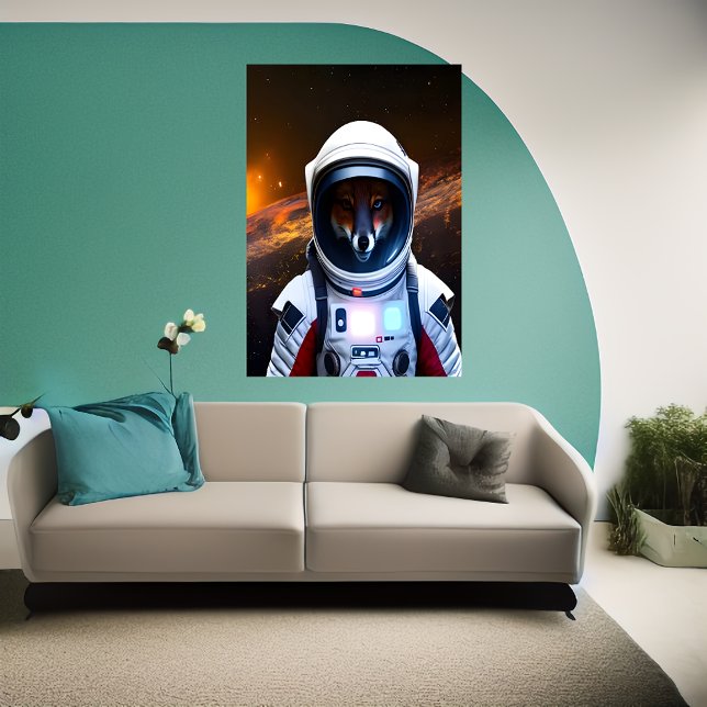 Rödräv i rymden kostym | AI Art Poster (Skapare uppladdad)