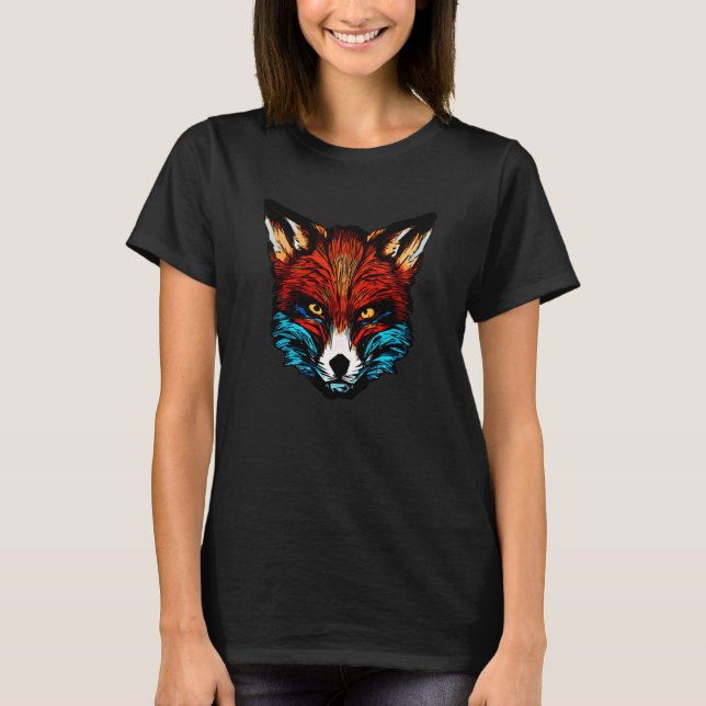 Rödräv - vild - djurparker t shirt (Framsida)