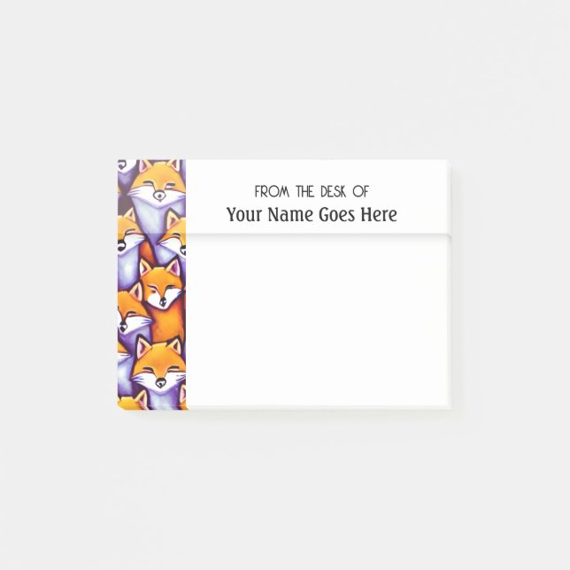 Rödrävsax, tecknadens dodle-kollage från skrivbord post-it block (Framsida)