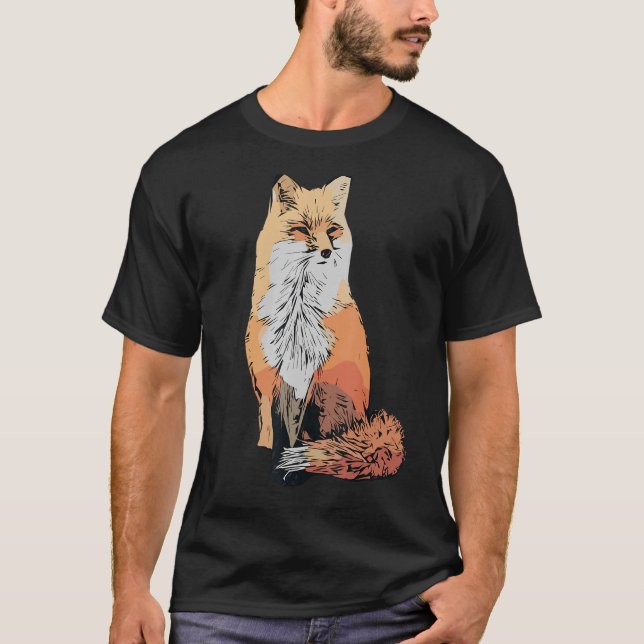 Rödrävsaxar är avsedda för vild av skogsdjur med t shirt (Framsida)