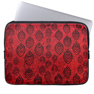 Rödregn färg/vatten tappar formen mönster laptop fodral
