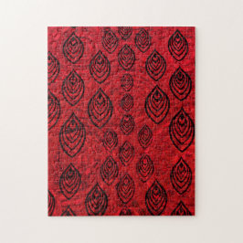 Rödregn färg/vatten tappar formen mönster pussel