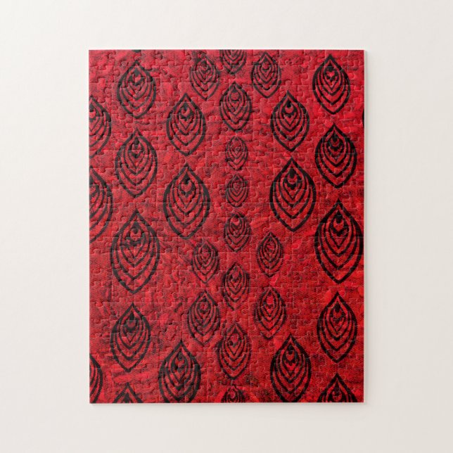 Rödregn färg/vatten tappar formen mönster pussel (Vertikal)