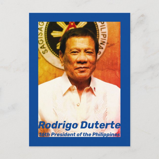Rodrigo Duterte, Filippinernas sextonde president Vykort (Framsida)