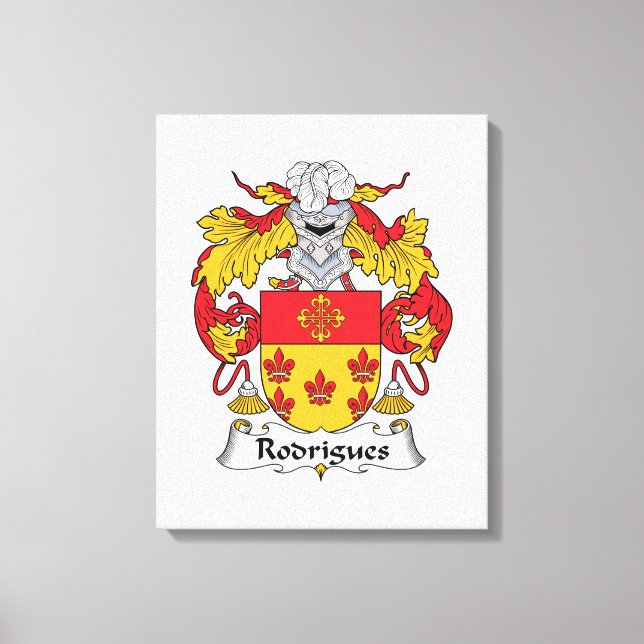 Rodrigues Family Crest Canvastryck (Framsida)