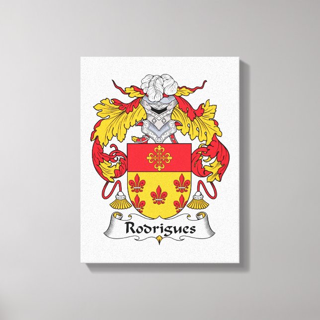 Rodrigues Family Crest Canvastryck (Framsida)