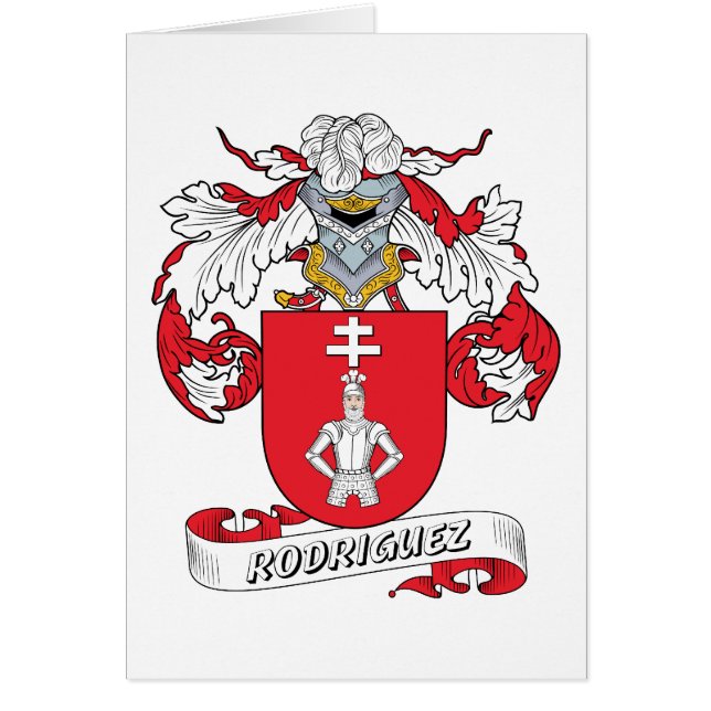 Rodriguez familjvapensköld hälsningskort (Framsidan)