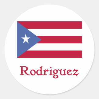 Rodriguez Puerto Rican Flagga Runt Klistermärke