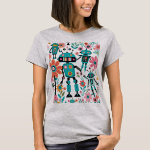 Rödrobotar för matsmältning och slåttermaskiner t shirt