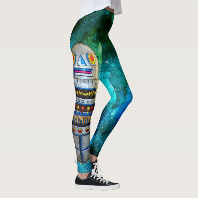 Rödrobottnos för metall leksak i vintage i blå gal leggings (Höger)