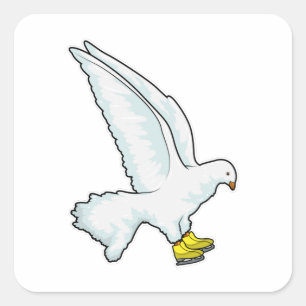 Rödrocka av Pigeon Ice Fyrkantigt Klistermärke