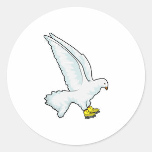 Rödrocka av Pigeon Ice Runt Klistermärke