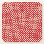 Rödrocka och Abstrakt Mönster Underlägg Papper Kvadrat<br><div class="desc">Abstrakt - rött och grädde.</div>