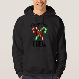 Rödrocka och Grönt för besättningen candy cane X M Hoodie